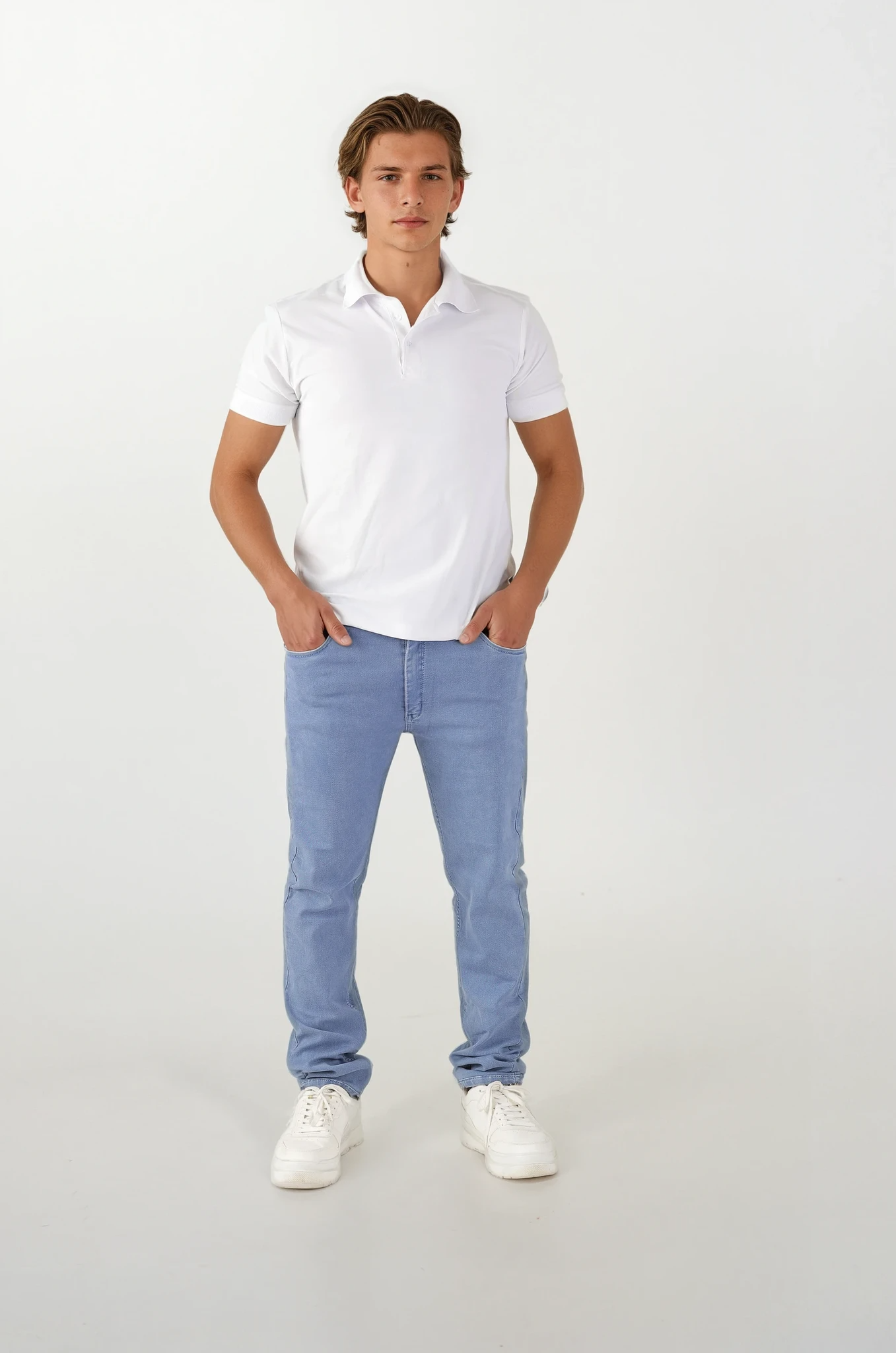 Blue Jeans for Men Ice Wash Slim Fit