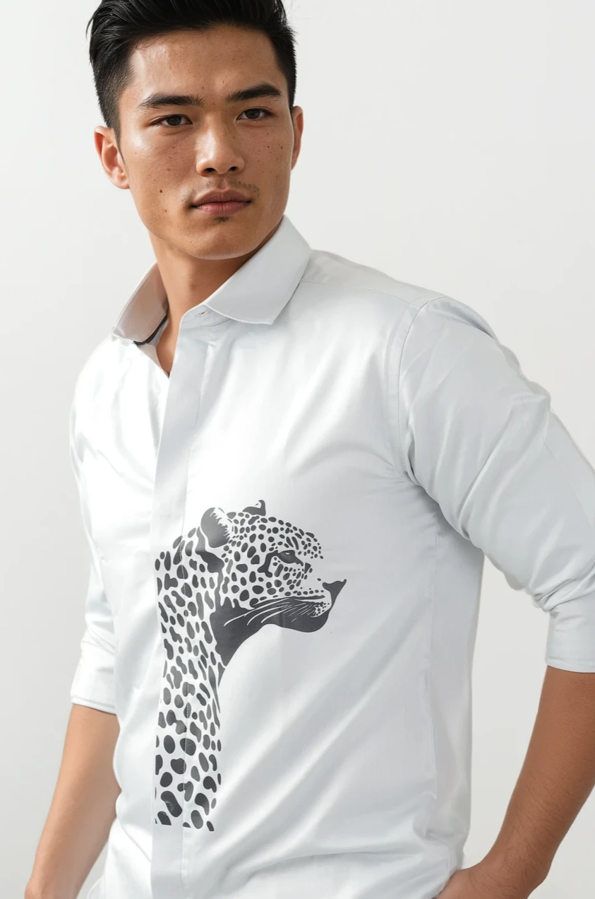 Leopard Luxe Light Grey Shirt