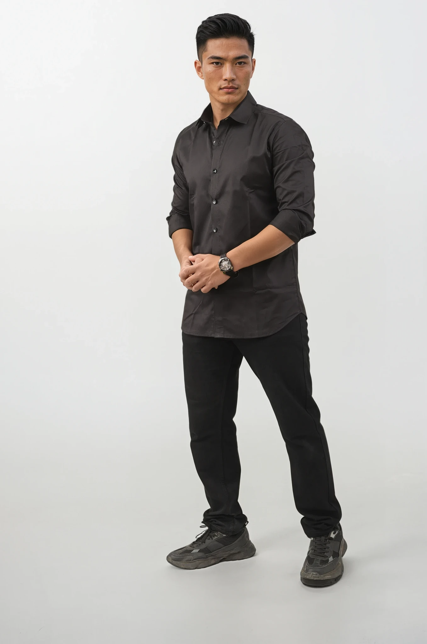 Noah Midnight Black Shirt with Avant-Garde Back Art
