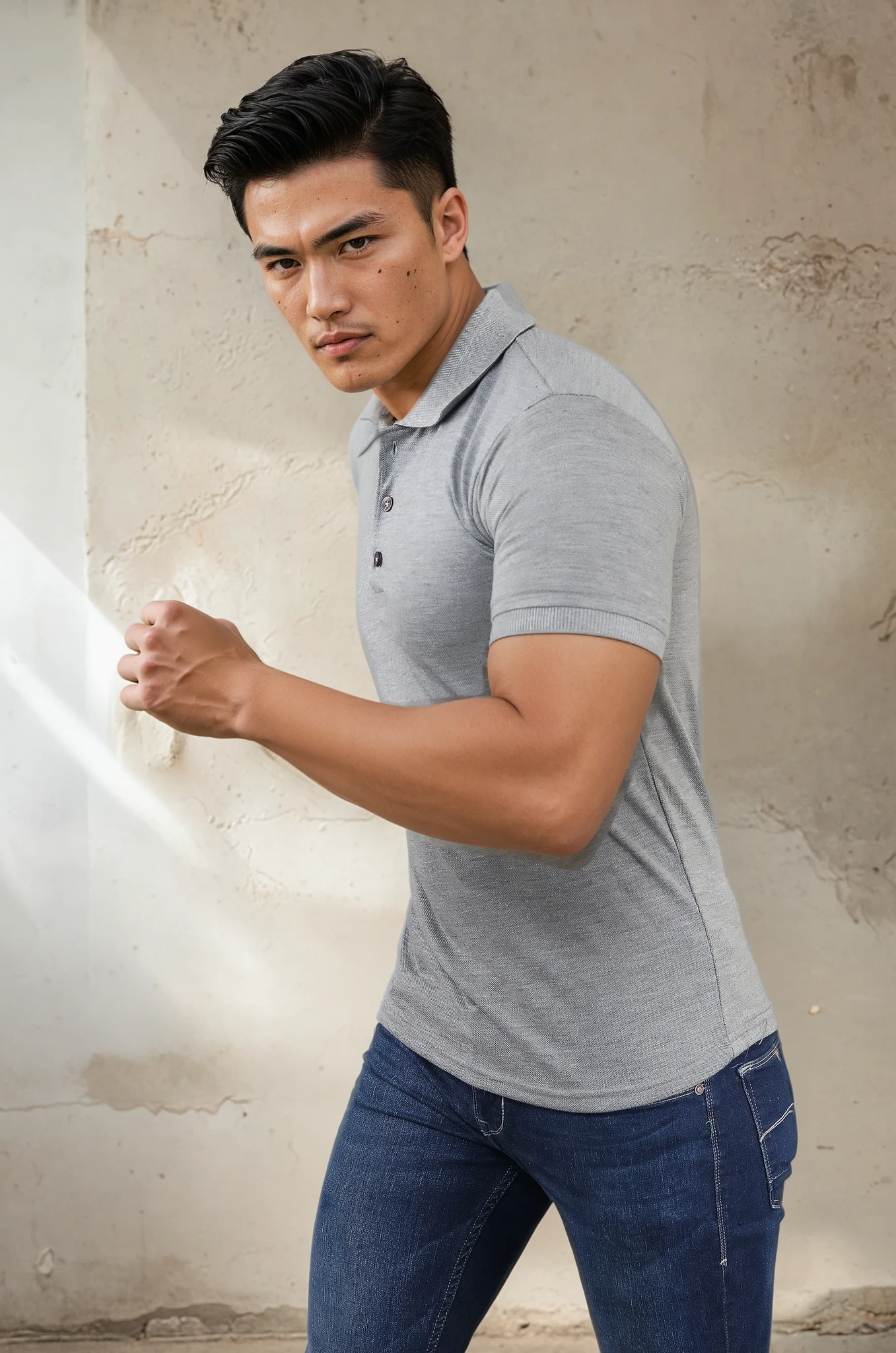 Grey Polo T-shirt