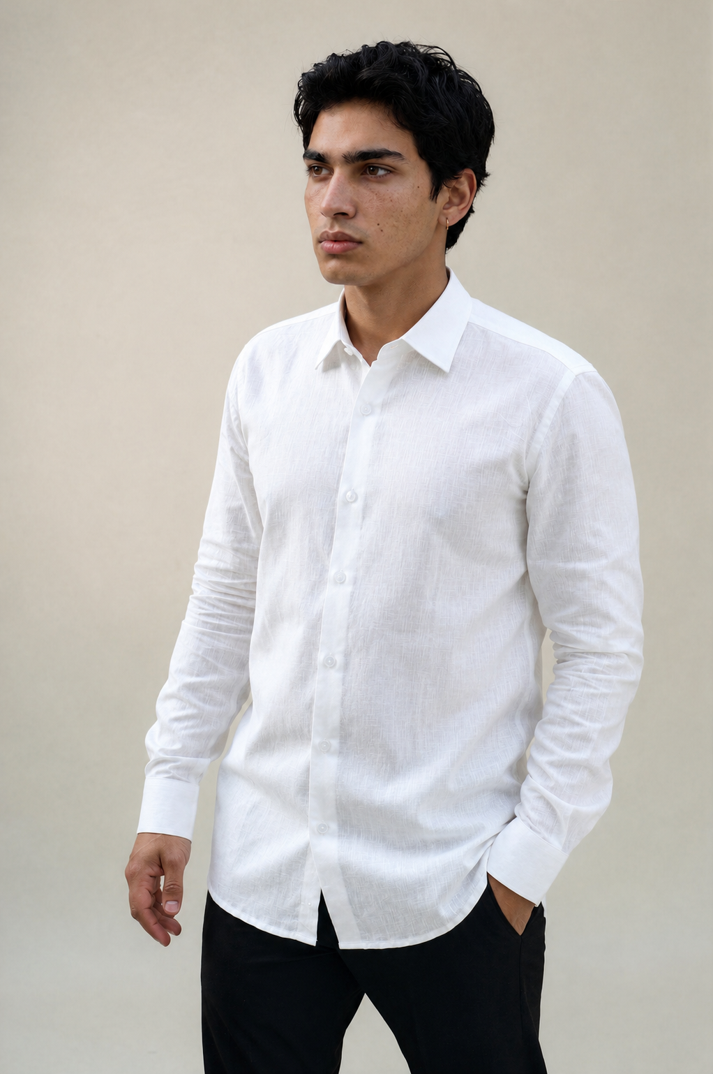 Pure White Linen Shirt  