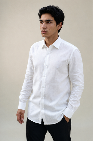 Pure White Linen Shirt  