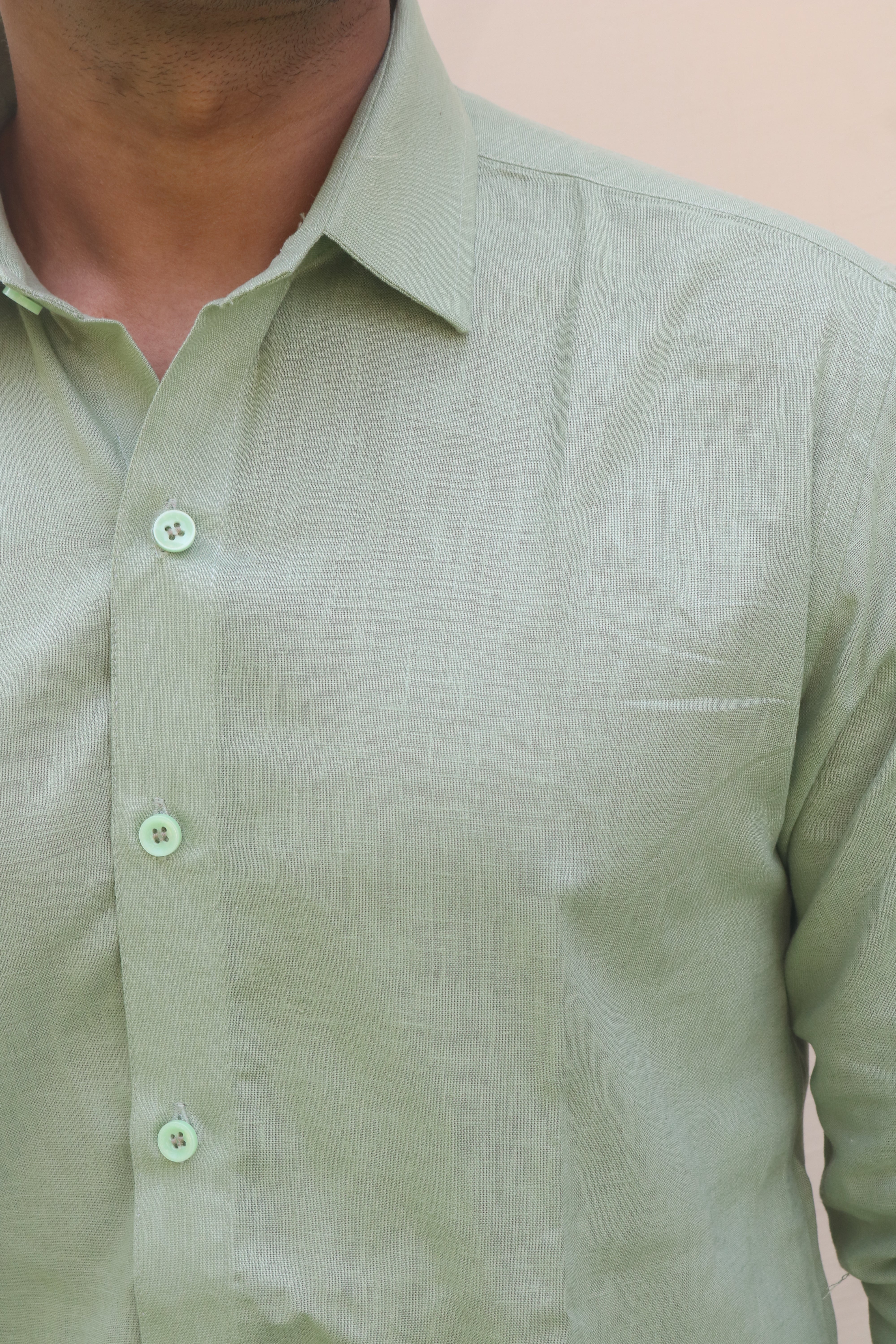 green Linen Shirt 