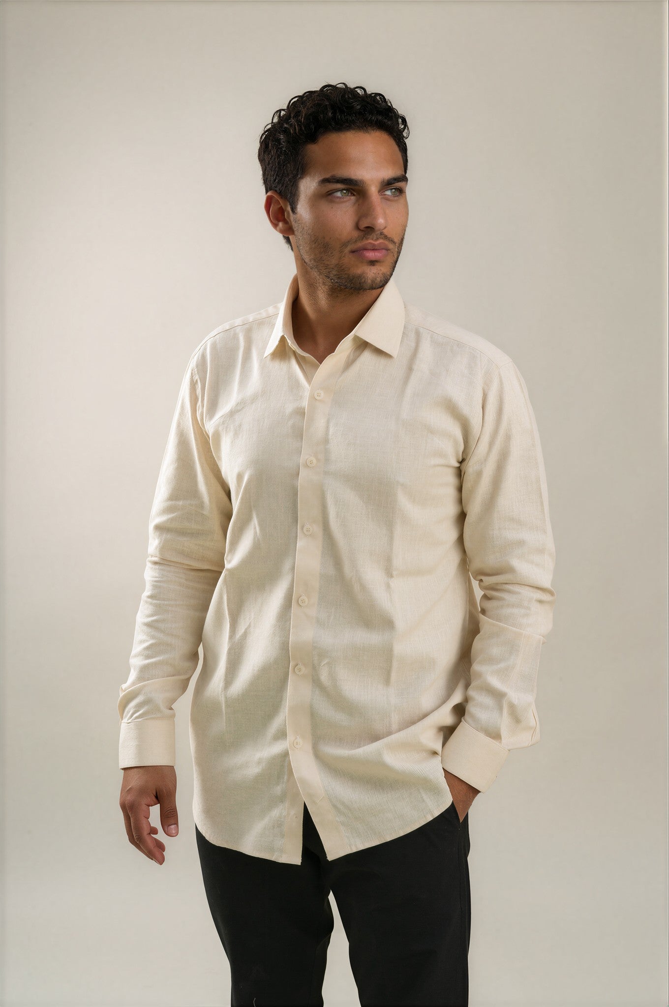 Cream Linen Shirt 