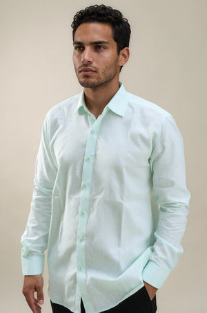 green Linen Shirt