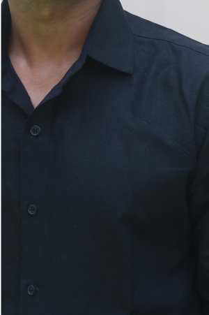black linen shirt