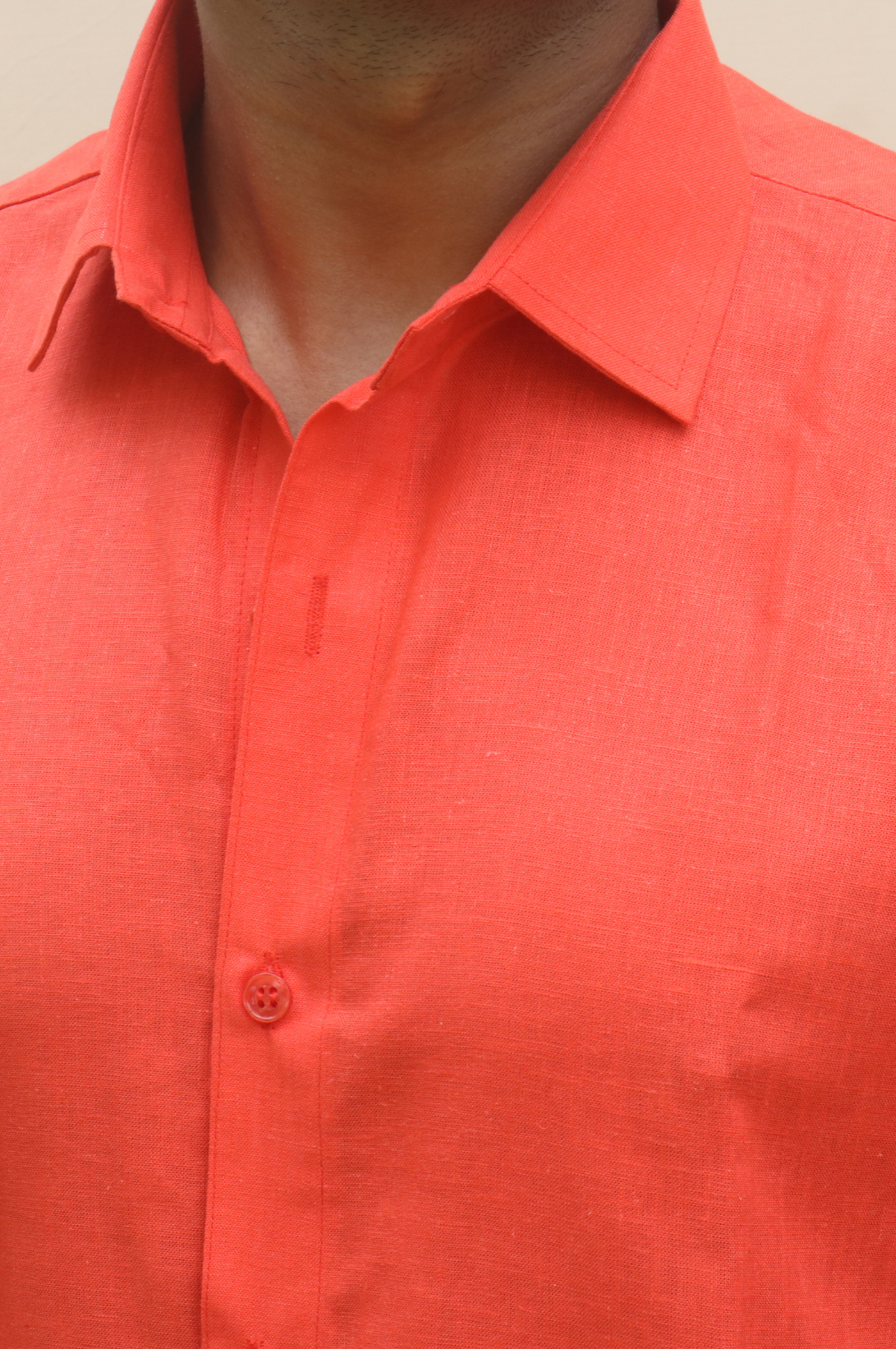 orange Linen Shirt