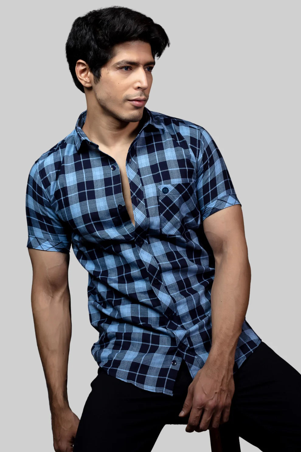 Blue Indigo Check Shirt