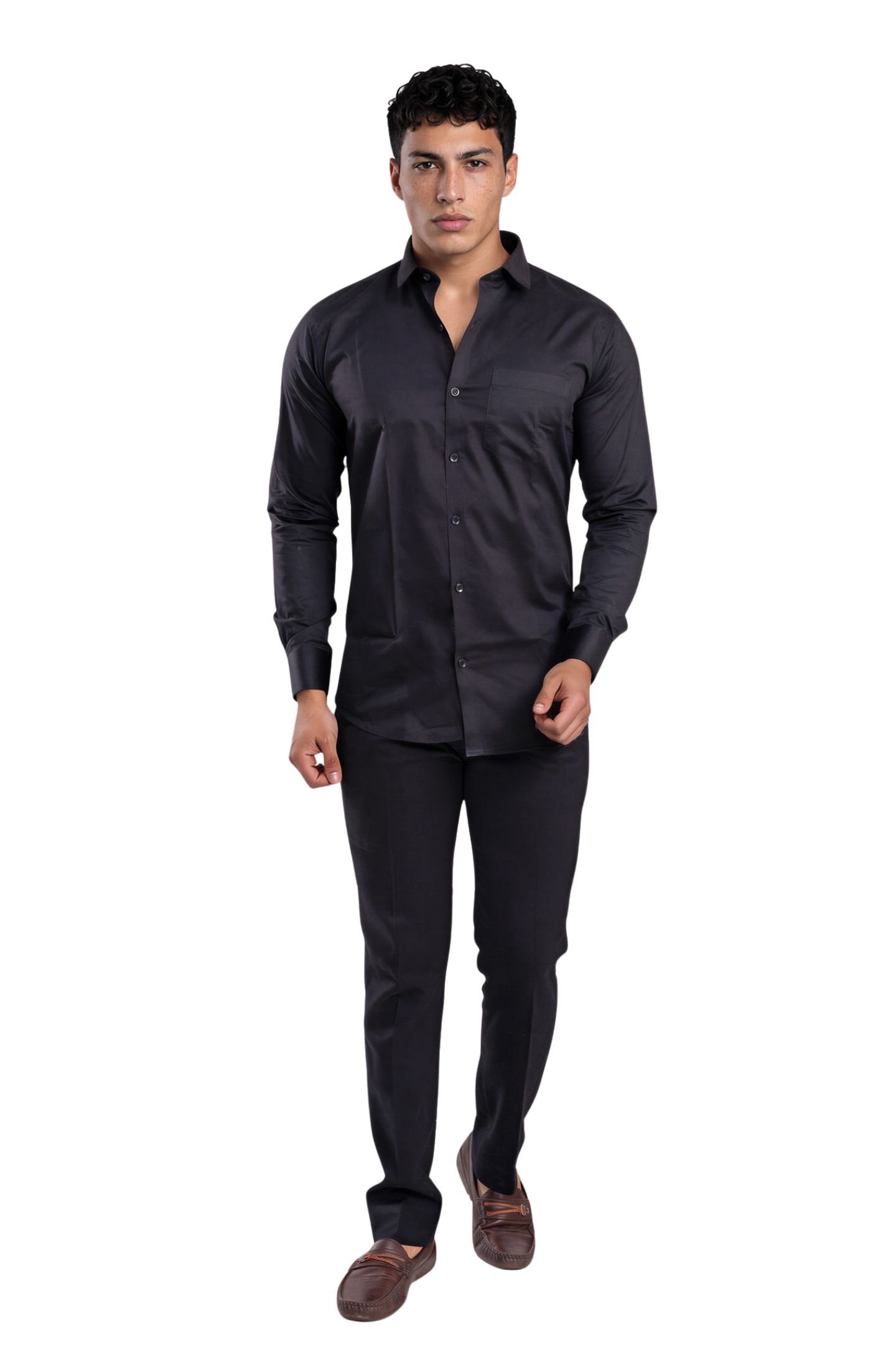 Black Formal Shirt - Giza Cotton Black Formal Shirt Indian Threads Black Formal Shirt - Giza Cotton Black Formal Shirt Indian Threads
