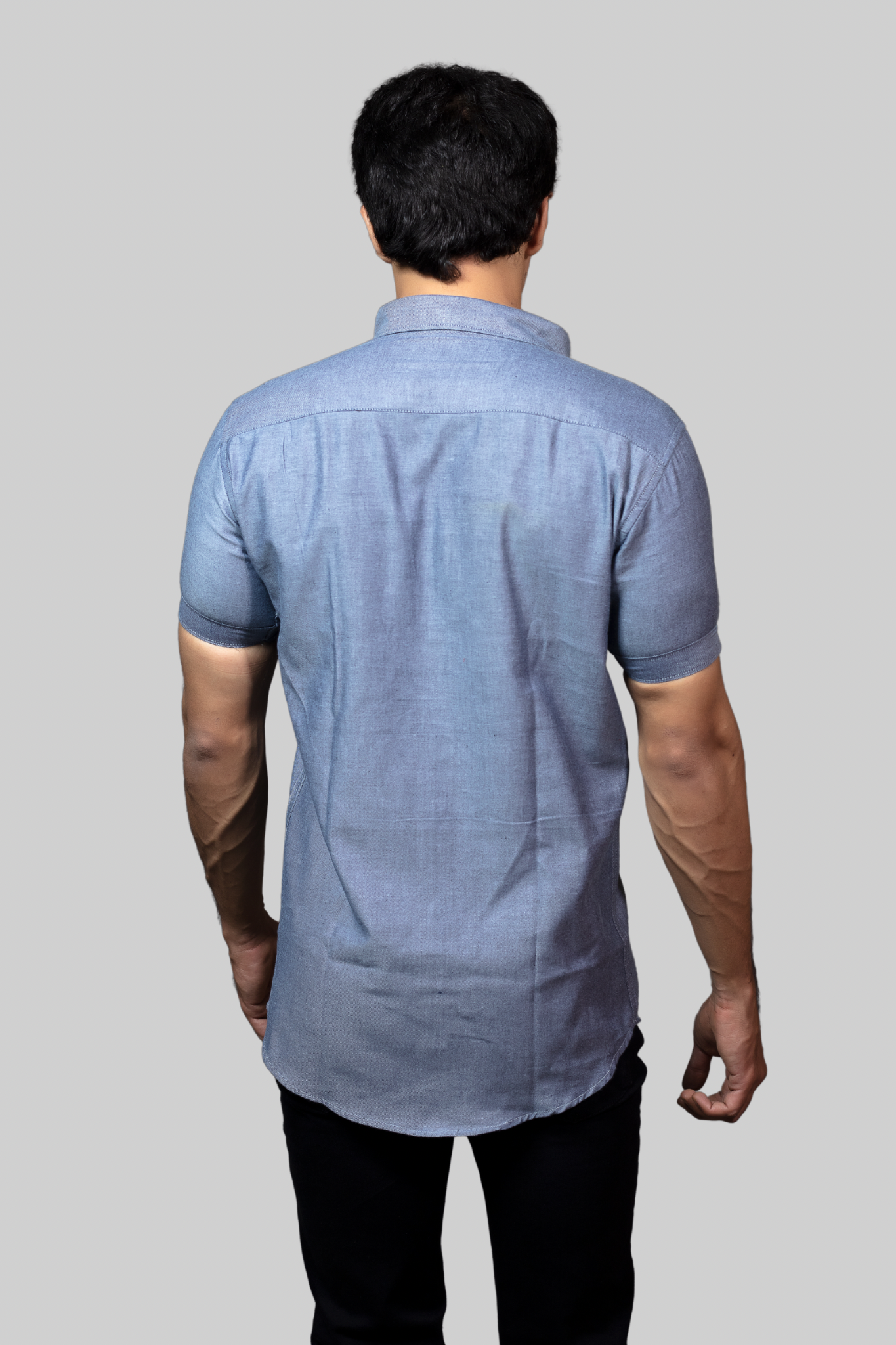 Grey Oxford Plain Shirt