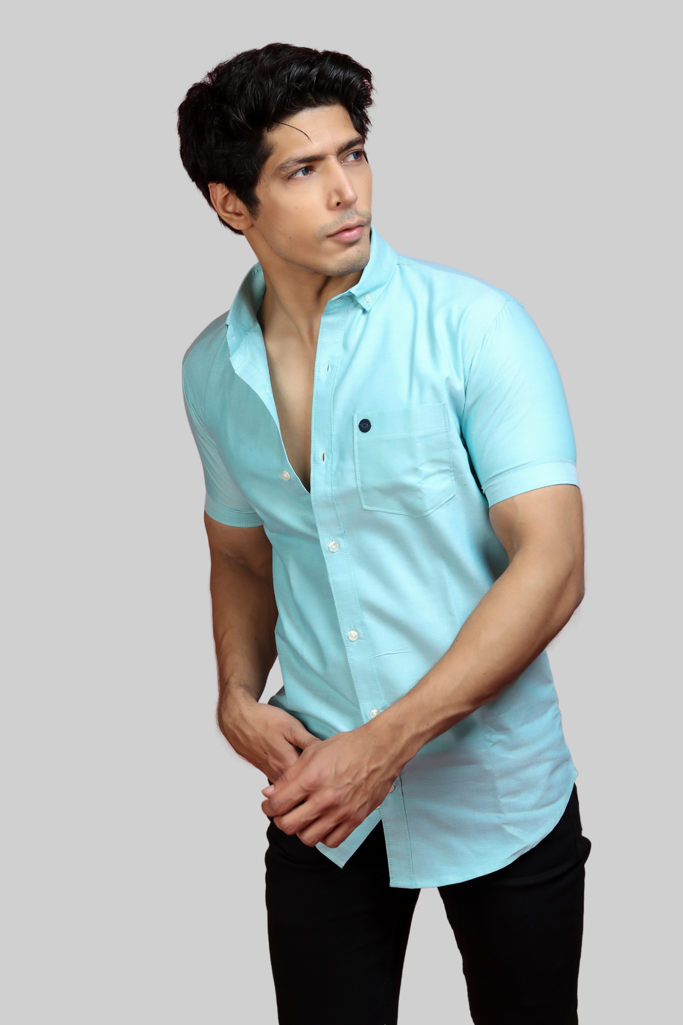 Mint Blue Oxford Plain Shirt