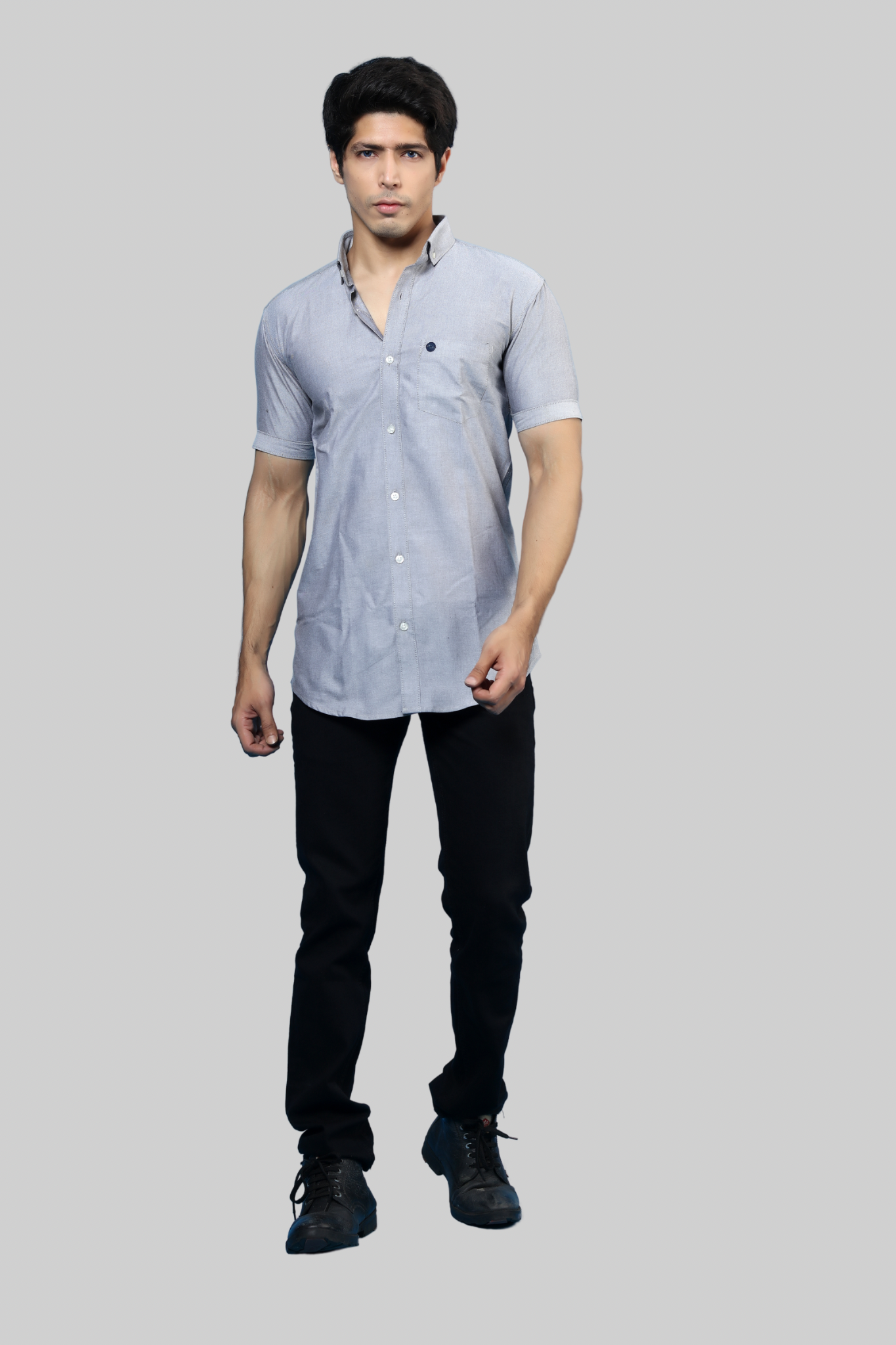Light Grey Oxford Plain Shirt