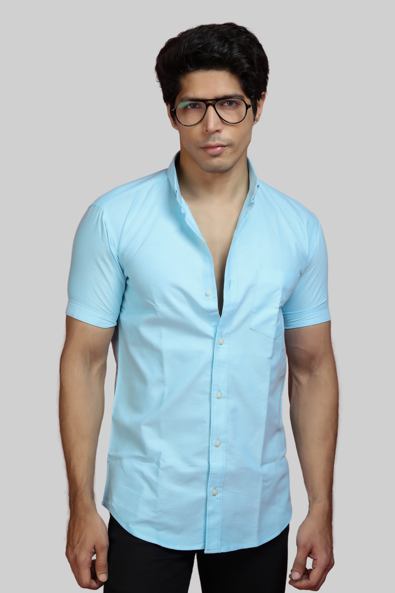 Mint Blue Oxford Plain Shirt