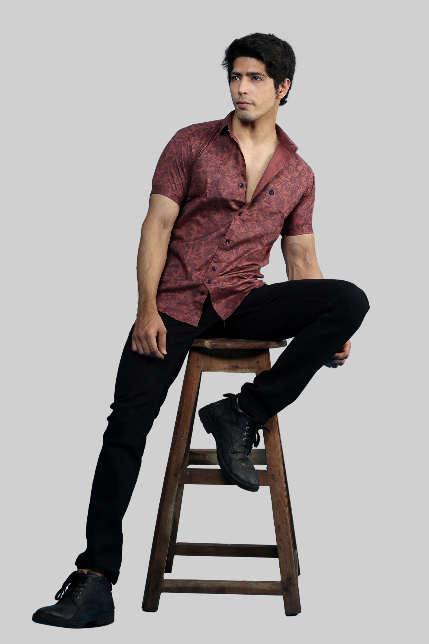 Printed Half Sleeve Shirt Copper