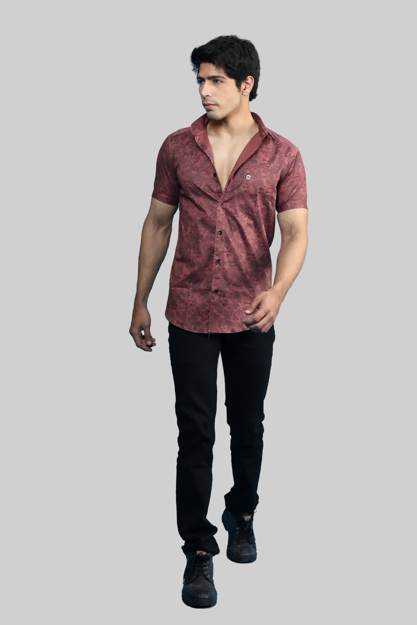 Printed Half Sleeve Shirt Copper