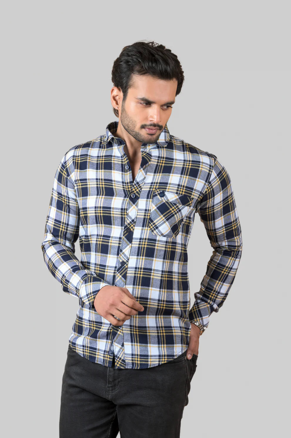 Melange Check Shirt For Men