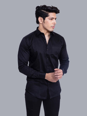 black formal shirt