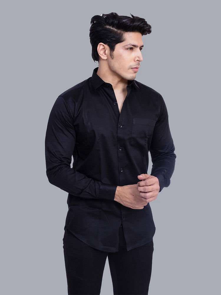 black formal shirt